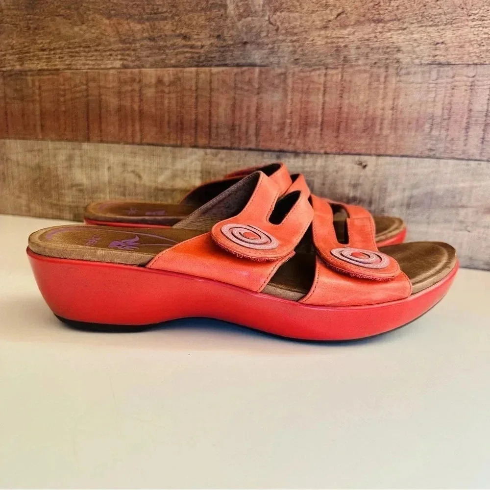 Dansko Sophie Arch Support Leather Wedge Sandals - Picture 2 of 7